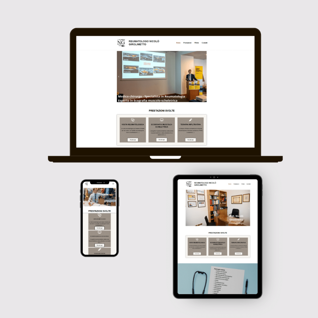 Portfolio Visione su desktop pc, tablet e smartphone del sito reumatologogirolimetto.it