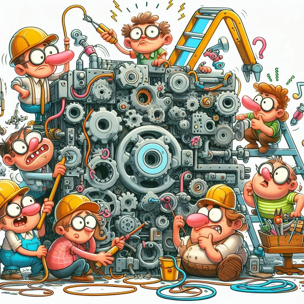 operai che collaudano un prototipo