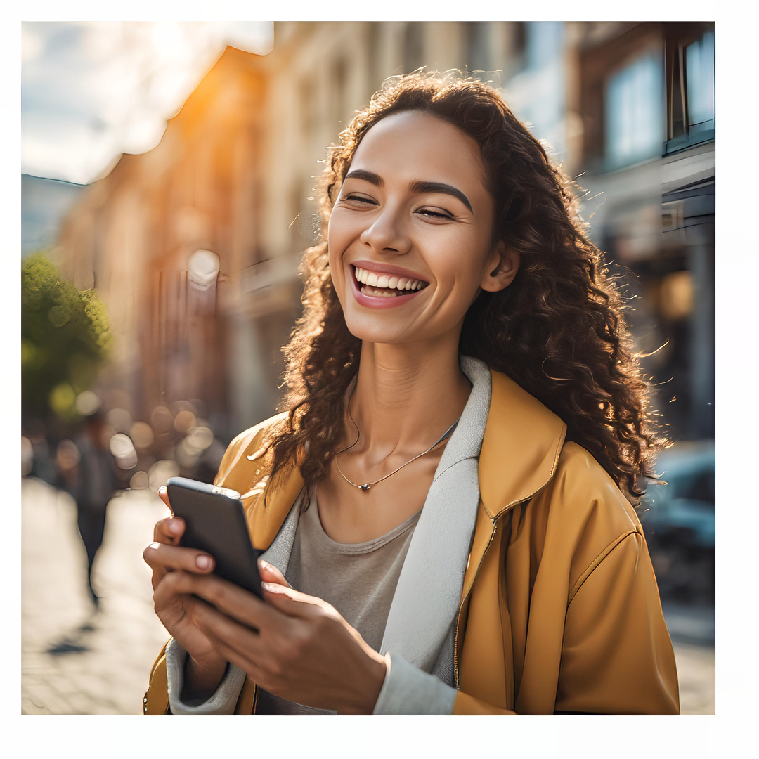 ragazza con cellulare in mano