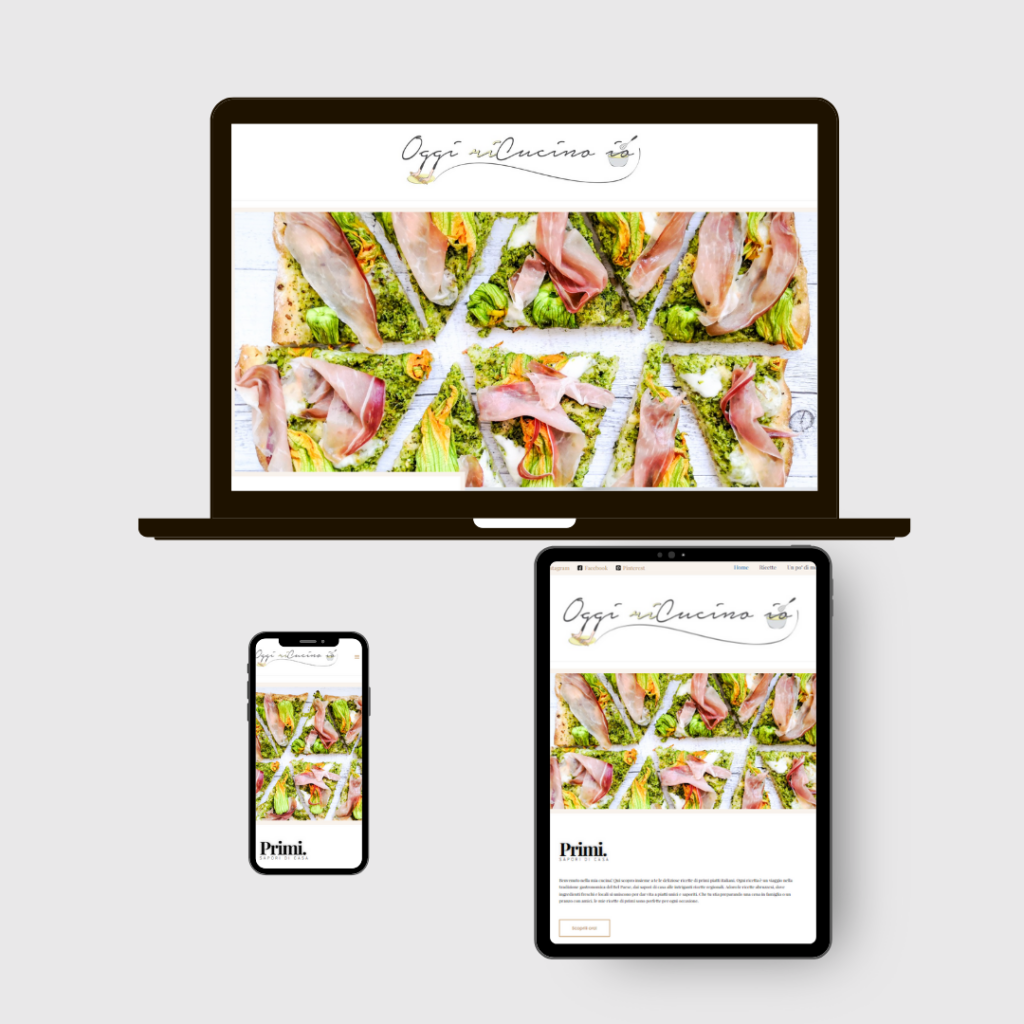 Portfolio visione da pc tablet e cellulare del sito oggiricucinoio