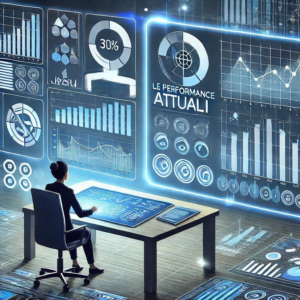 digital assistant che sta eseguendo Analisi delle Performance Attuali