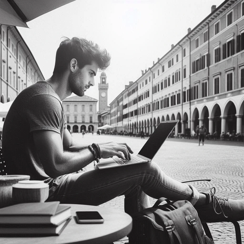 Creazione Siti web Bologna ragazzo impegnato nella creazione siti web Bologna
