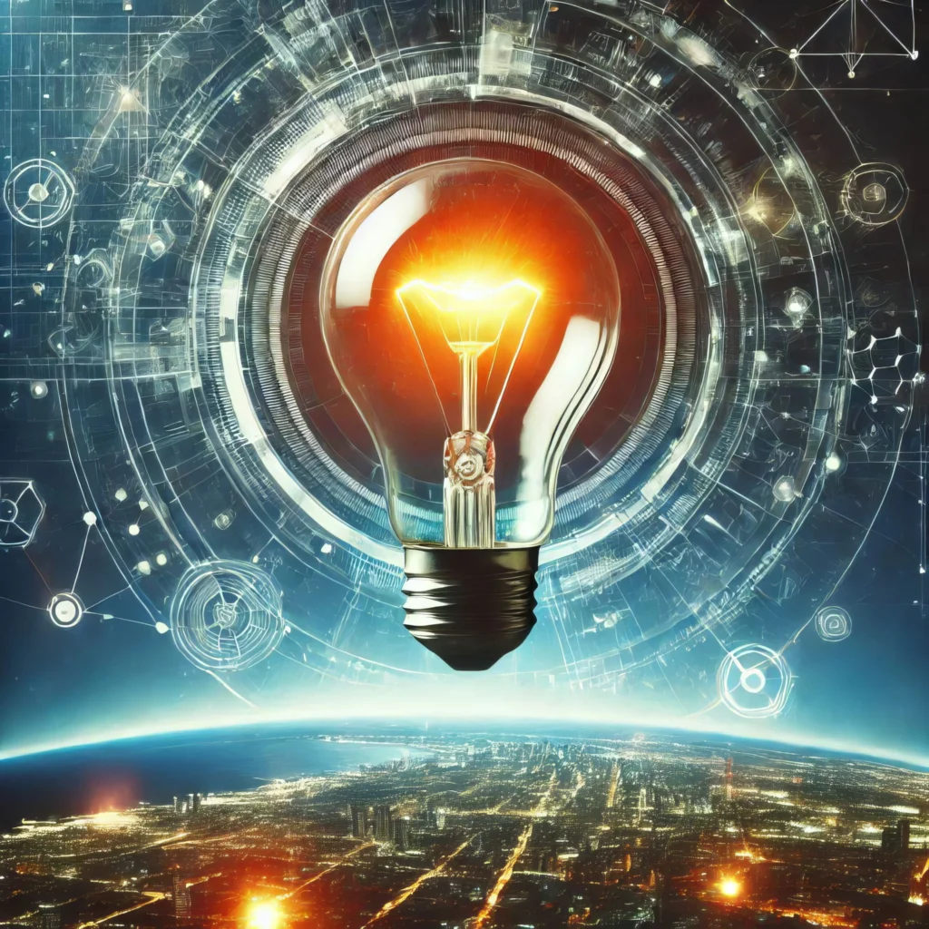 lampadina per l'idea della creazione di un logo